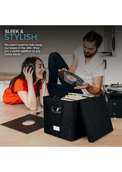 12 Inçlik Vinil Kayıt Saklama Kutusu 50 Pcs&#39 Den Fazla Kayıt Için Pratik Lp Kayıt Organizatör Kutuları Kullanır (Yurt Dışından) fiyatları