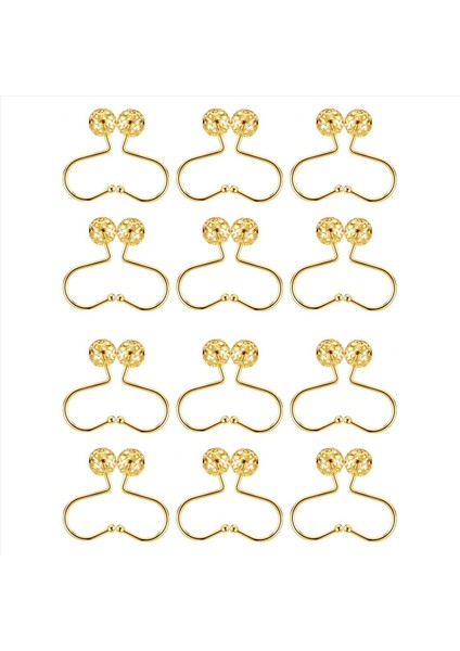 Altın Duş Perdesi Kancaları Yüzükler 24 Dekoratif Duş Perdesi Kancası Metal Paslanmamış Duş Yüzükleri Banyo Için (Yurt Dışından)