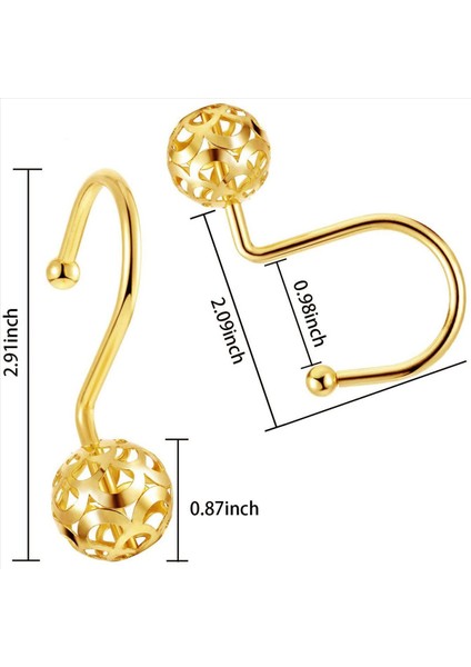 Altın Duş Perdesi Kancaları Yüzükler 24 Dekoratif Duş Perdesi Kancası Metal Paslanmamış Duş Yüzükleri Banyo Için (Yurt Dışından) fırsatları