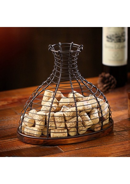 Metal Şarap Cork Tutucu Şarap Tutucu Ekran Vazo Çiftlik Evi Süsü Çok Amaçlı Kafes -B Için Pratik Konteyner (Yurt Dışından) modelleri