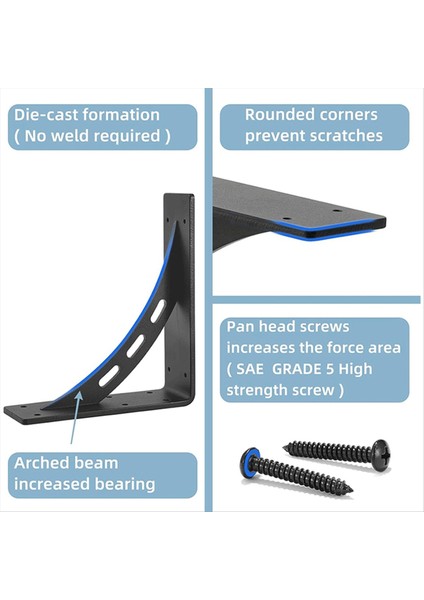 Ağır Hizmet Tipi Raf Braketleri Maksimum Yük 1100 Lbs Premium Metal Mantel Braketleri (2 Set) Şömine Mantel Braketleri (Yurt Dışından) fiyatları