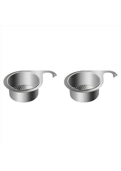 2x Çok Fonksiyonlu Drenaj Sepeti Paslanmaz Çelik Kuğu Lavabo Süzgeç Sepeti Asılı Filtre Sepetine Dokunun (Yurt Dışından)