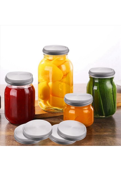 32 Pcs Paslanmaz Çelik Kavanoz Kapakları 86MM Silyolu Sızıntı Düzeltısı Silikon Contalar Dirençli Katı Kapaklar Geniş Ağız Kapağı (Yurt Dışından) fırsatları