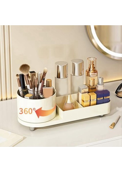 Vanity 360 ° Dönen Kozmetik Ekran Çantası Için Büyük Kapasiteli Makyaj Fırçası Organizatörü Kozmetikler Için Makyaj Fırçaları Kupası (Yurt Dışından) indirimleri