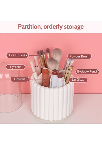 Makyaj Fırçası Organizatör 360 Derece Dönebilir Yuvarlak Dönen Makyaj Fırçası Tutucu Kapak Fırçası Depolama Kutusu Kapları (Yurt Dışından) modelleri