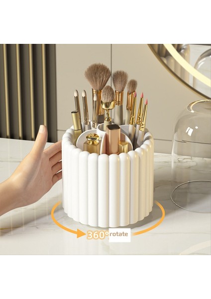 Makyaj Fırçası Organizatör 360 Derece Dönebilir Yuvarlak Dönen Makyaj Fırçası Tutucu Kapak Fırçası Depolama Kutusu Kapları (Yurt Dışından) indirimleri