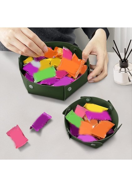 Pu Deri Takı Tepsisi Masa Tepsisi Başucu Odele Masa Tepsisi Dekoratif Taşınabilir Giriş Masaüstü Catchall Tepsi A (Yurt Dışından) fırsatları