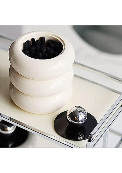 Qtıp Tutucu Dispenser Reçine Pamuk Swab Dispenser Masaüstü Jars Banyo Nordic Style Banyo Teneke Kutu Depolama C (Yurt Dışından) fiyatları