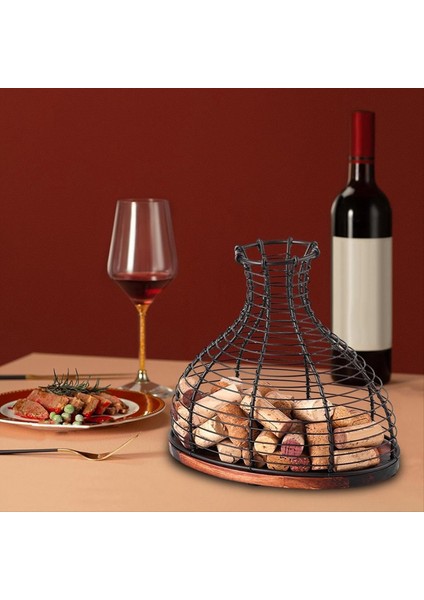 Metal Şarap Cork Tutucu Şarap Tutucu Ekran Vazo Çiftlik Evi Süsü Çok Amaçlı Kafes -B Için Pratik Konteyner (Yurt Dışından) indirimleri