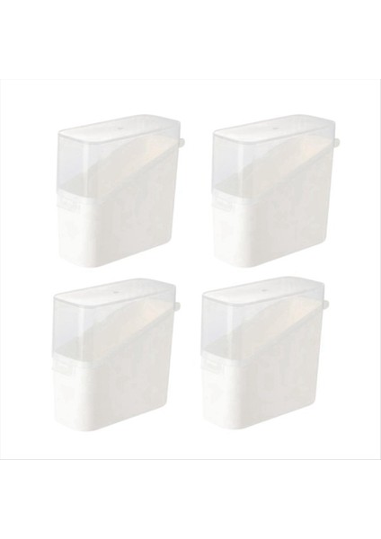 Buzdolabı Için Dilimlenmiş Peynir Kabı 4 Adet Peynir Saklama Kutusu Flip Kapak Peynir Kaleci Peynir Koruyucu Beyaz (Yurt Dışından)