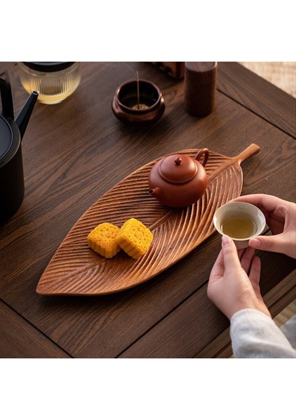 Yemek Tepsisi Yemekler Salata ve Ekmek El Yapımı Yaprak Tepsisi Küçük (Geniş Yaprak Damarları) Için Uygun (Yurt Dışından) modelleri