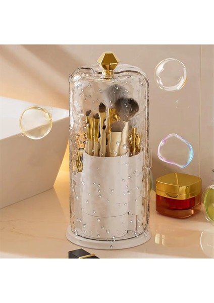 Makyaj Fırçası Şeffaf Kapaklı Saklama Kutusu Büyük Kapasiteli 360 Derek Dönen Makyaj Fırçası Tutucu Akrilik Organizatör A (Yurt Dışından) indirimleri