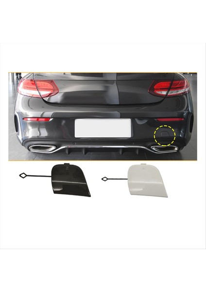 Araba Arka Tampon Çekme Kanca Deliği Kapağı Boyalı 2058851624 Mercedes-Benz Için W205 2015-2021 Arka Römork Kapağı Siyah (Yurt Dışından) fiyatları