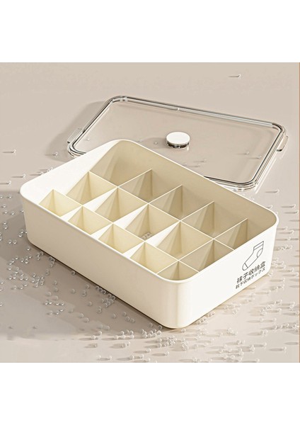 Iç Çamaşırı ve Çorap Organizatör Depolama Kutusu Için Büyük Kapasiteli Toz Geçirmez Depolama Kutusu Kapaklı On Beş Hücreli Bir Kutu (Yurt Dışından) fiyatları