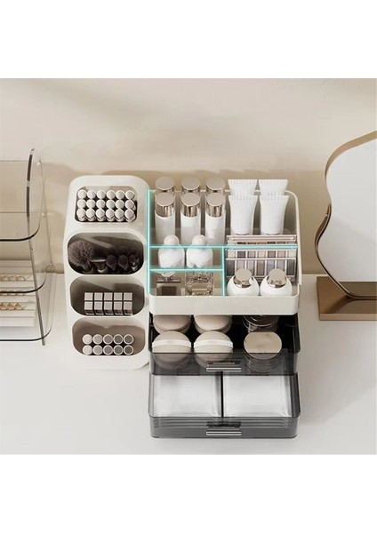 Çekmece Tarzı Makyaj Depolama Kutusu Yurt Organizatörü Plastik Kozmetik Cilt Bakımı Soyunma Masası Masaüstü Sundrie Container (Yurt Dışından) modelleri