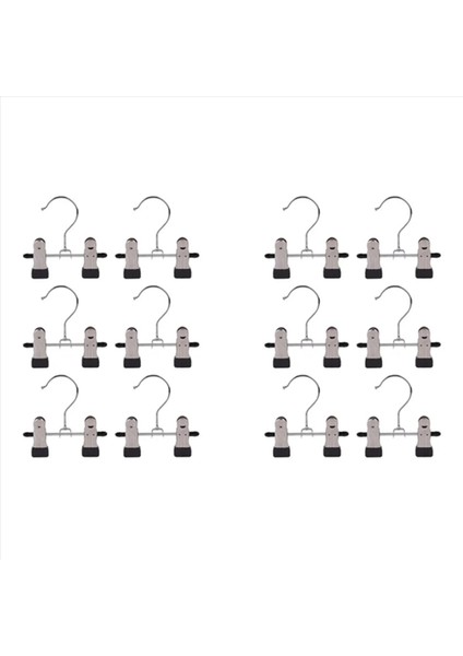 12PCS Ayarlanabilir Paslanmaz Çelik Ayakkabı Raf Pantolon Klasör Önyükleme Askı Tutucu Taşınabilir Seyahat Çamaşır Çamaşır Hok Asma Klipsi (Yurt Dışından)