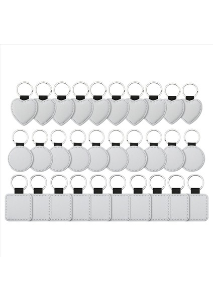 60 Pack Süblimasyon Boşluklar Anahtarlık Pu Deri Deri Anahtarlık Isı Transferi Anahtarlama Çeşitli Türler Süblimasyon Boş (Yurt Dışından) indirimleri