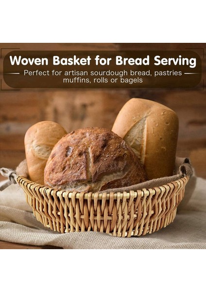 3x El Dokuması Sepet Hasır Sepet Ekmek Meyve Sebze Depolama Sepeti Için Yiyecek Servis Sepeti 25 x 8cm (Yurt Dışından) modelleri