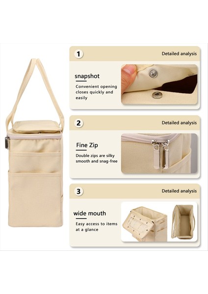 Dikiş Örgü Torbası Iplik Tote Depolama Çantası Yün Tığ Kancaları Örgü Iğneler Dikiş Araçları Dıy Ev Organizatör A (Yurt Dışından)