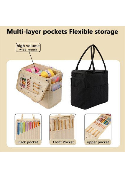 Dikiş Örgü Torbası Iplik Tote Depolama Çantası Yün Tığ Kancaları Örgü Iğneler Dikiş Araçları Dıy Ev Organizatör A (Yurt Dışından) fiyatları