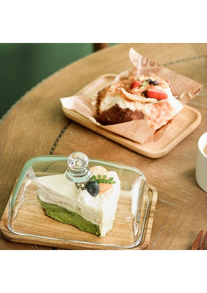 Cam Kapaklı Bambu Tereyağı Yemeği - Buzdolabı Için Temiz Tereyağı Tepsisi ve Tereyağı Için Sayaç Krem Peynir Bloğu ve Servis (Yurt Dışından) fırsatları