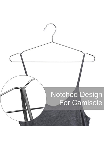 Askılar Paslanmaz Çelik 40 cm 100PCS Giysiler Için Askı Standart Çentikli Askı Uzay Tasarrufu (Yurt Dışından) fırsatları