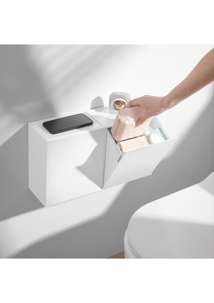 2pcs Kare Duvar Hung Depolama Kutusu Banyo Yarı Fillu Kağıt Havlu Çöp Çantası Çok Fonksiyonlu Raf (Yurt Dışından) indirimleri