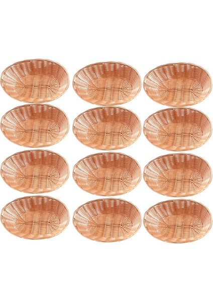 12 Paket Plastik Oval Sepet Boş Ekmek Sepeti Gıda Depolama Sepeti Dökme Plastik Hasır Sepetler Kutusu Mutfak Porsiyonu Için (Yurt Dışından)