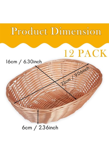 12 Paket Plastik Oval Sepet Boş Ekmek Sepeti Gıda Depolama Sepeti Dökme Plastik Hasır Sepetler Kutusu Mutfak Porsiyonu Için (Yurt Dışından) fırsatları