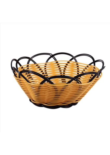 3pcs 7 Inç Plastik Örgülü Sepet Meyve Sebze Çerezleri Konteyner Tutucu Siyah ve Turuncu (Yurt Dışından) fiyatları