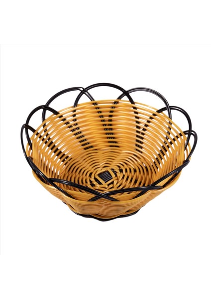 3pcs 7 Inç Plastik Örgülü Sepet Meyve Sebze Çerezleri Konteyner Tutucu Siyah ve Turuncu (Yurt Dışından) fırsatları