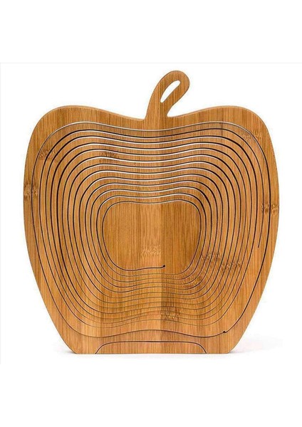 3x Katlanabilir Elma Şeklindeki Sepet Katlanır Meyve Kasesi Tutucu Sepet ve Kesme Tahtası Bambu Odun Meyve Kasesi (Yurt Dışından) fırsatları