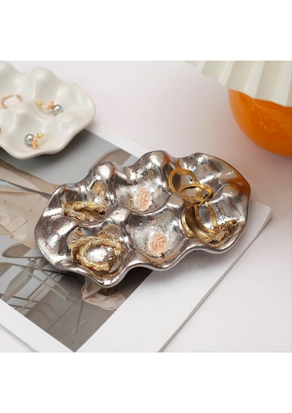 Yumurta Tepsisi Takı Halkası Kolye Küpe Depolama Plaka Değer Değer Seramik Süsler Pozlama Iyi Şeyler Izgara Gümüş (Yurt Dışından) modelleri