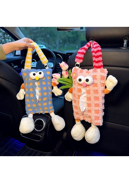 Sevimli Araba Doku Tutucu - Araba Arka Koltuk Doku Tutucu Peluş Karikatür Hayvan Doku Depolama Tutucu Asma Doku Kutusu A (Yurt Dışından) fırsatları