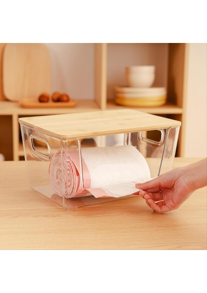 Bambu Üstleri ve Kulplu Ekstra Büyük Çöp Torbası Tutucuları Çamaşır Odası Organizasyonu ve Ev Için Depolama Mutfak (Yurt Dışından) indirimleri