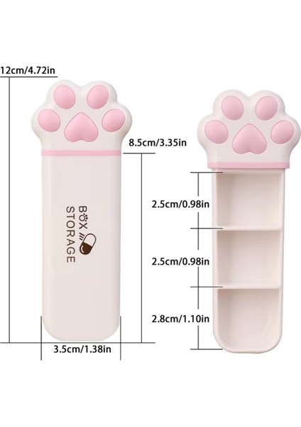 Mini Kedi Saklama Kutusu-Tıp Takı ve Küçük Öğeler Için Taşınabilir Çok Fonksiyonlu Üç Grid Organizatör Açık Pembe (Yurt Dışından) fiyatları