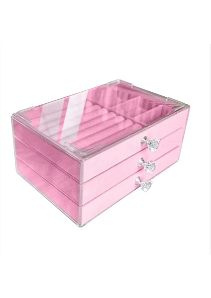 3drawer Istiflenebilir Ekran Depolama Küpeleri ile Akrilik Mücevher Organizatörü Kadınlar Için Kolye Bilezik Kutusu Çanta C (Yurt Dışından) fiyatları