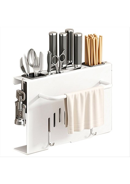 Duvar Montajı Tutucu Mutfak Teslim Rafı Çok Kullanım Alma Depolama Düzenleme Rafı Beyaz Beyaz (Yurt Dışından)