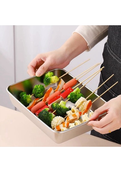 3 Adet Paslanmaz Çelik Gıda Depolama Servis Tepsileri Kapak Ev Mutfak Organizatör Gıda Konteyneri (Yurt Dışından) indirimleri