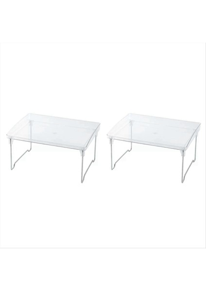 2 Adet Şeffaf Masaüstü Raf Fincan Tutucu Katlanabilir Raf Banyo Rafı Mutfak Baharat Kutuları Tutucu (Yurt Dışından)