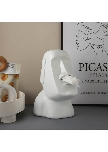 Peçete Kutusu Iskandinav Stili Taş Heykeli Burun Doku Kutusu Peçete Kağıt Tutucu Kutusu 3D Ana Dekorasyon A (Yurt Dışından) fırsatları