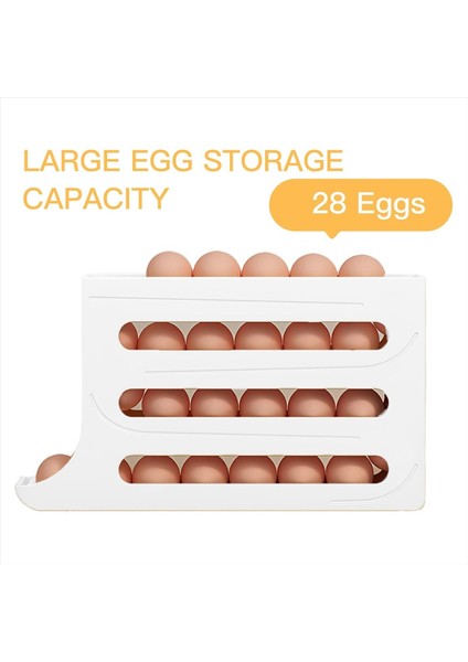 Yumurta Dispenserautomatik Haddeleme Yumurta Tepsisi Organizatörü Uzay Tasarrufu Buzdolabı Yumurta Aynı Anda 28 Yumurta Tutar -B (Yurt Dışından) modelleri