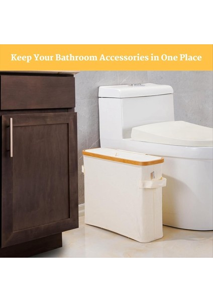 Bambu Depolama Stand Bambu Kapak Tuvalet Dolap Banyo Krem-Beyaz (Yurt Dışından) fiyatları