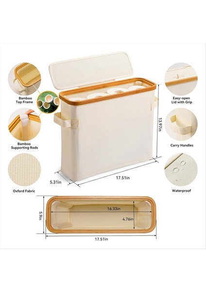 Bambu Depolama Stand Bambu Kapak Tuvalet Dolap Banyo Krem-Beyaz (Yurt Dışından) fırsatları