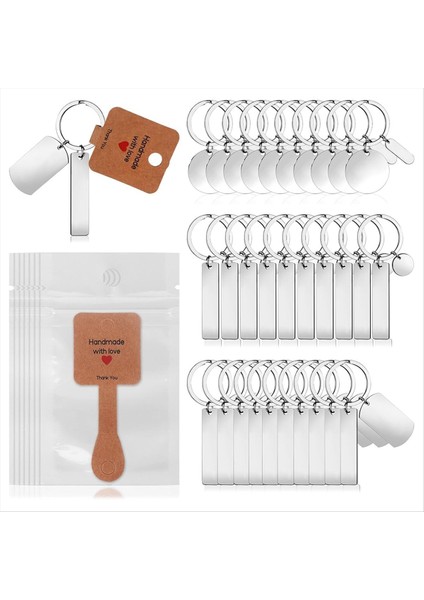 30 Pcs Gravravable Metal Anahtarlık Boşlukları Metal Damgalama Boşlukları 30 Pcs Etiket ve 30 Pcs Ambalaj Torbaları Metal Damgalama Etiketleri (Yurt Dışından)