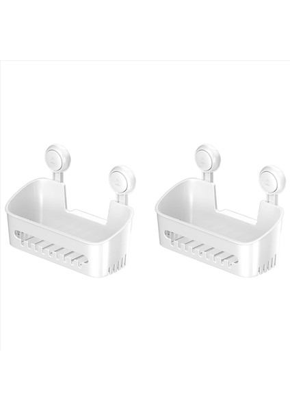 2x Duş Baharat Standı Banyo Organizatörü Depolama Sepeti Matkap Yok Çıkarılabilir Vakum Vantuz Duvar Standı (Yurt Dışından)