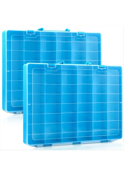 2pcs 48 Izgaralar Çıkarılabilir Bölücüler ile Plastik Organizatör Kutusu Oyuncak Koleksiyoncu Kasa Şeffaf Bölme Konteyner Saklama (Yurt Dışından)