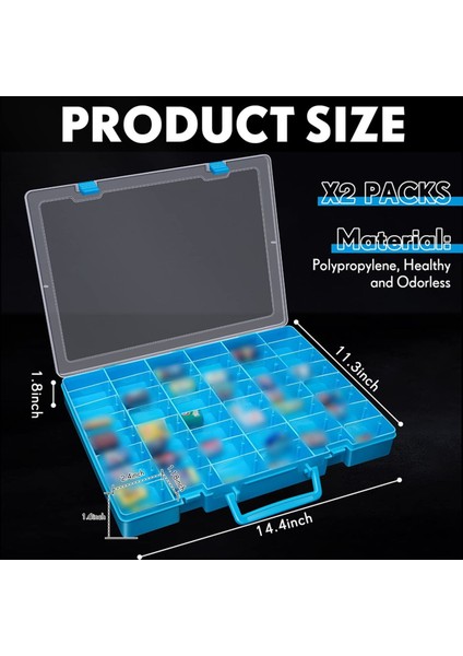 2pcs 48 Izgaralar Çıkarılabilir Bölücüler ile Plastik Organizatör Kutusu Oyuncak Koleksiyoncu Kasa Şeffaf Bölme Konteyner Saklama (Yurt Dışından) fiyatları