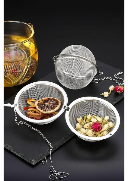 Çelik Çay Demlik Küre Kilitleme Çay Topu - Pratik Çay Demleme Aparatı Tekli