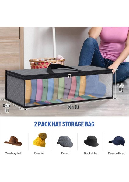 Beyzbol Için 4 Paket Şapka Depolama Çantası Kapak Şapkası Organizatör Kasa Şapka Tutucu Rafı Dolap Nemi Için 2 Taşıma Kolu (Yurt Dışından) fırsatları